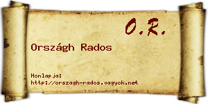 Országh Rados névjegykártya
